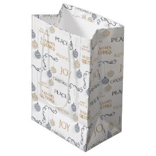 Modern svart och Guld minimal Helgdag Baubles