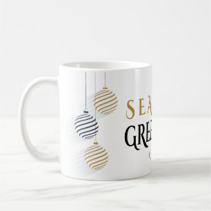 Modern svart och Guld minimal Helgdag Baubles Kaffemugg