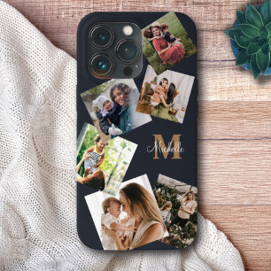 Modern svart och Guld monogram multifoto