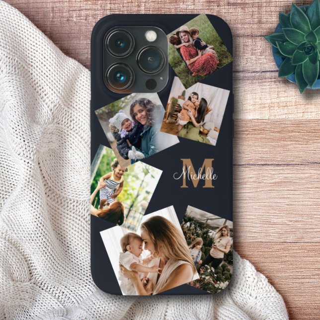Modern svart och Guld monogram multifoto (Skapare uppladdad)