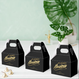 Modern svart och guld skrift God Jul Presentaskar