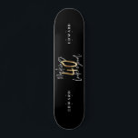 Modern svart- och guld-typografi 40-årsdag mini skateboard bräda 18,5 cm<br><div class="desc">Modern svart- och guld-typografi 40-årsdag. En del av en elegant snyggt-samling.</div>