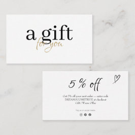 Modern svart och guld typografi affärsrabatt visitkort