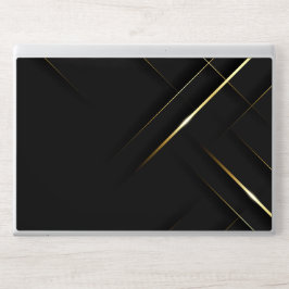 Modern svart och guldmarmor HP laptopskin