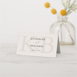 Modern svart och ivorianskt minimalistiskt Bröllop Placeringskort