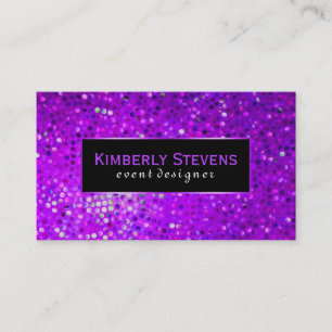 Modern svart och Lila Glitter & Sparkles Visitkort