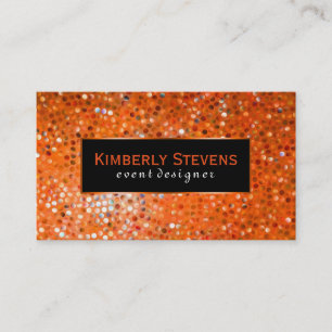 Modern svart och Orange Glitter och miniatyrdiagra Visitkort