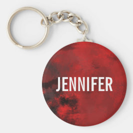 Modern svart och röd Abstrakt - Mörk Mysterisk Nyckelring