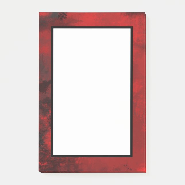 Modern svart och röd Abstrakt - Mörk Mysterisk Post-it Block (Framsida)