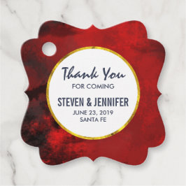 Modern svart och röd konstnärlig Abstrakt Bröllop Gåvor Etiketter