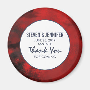 Modern svart och röd konstnärlig Abstrakt Bröllop Magnet