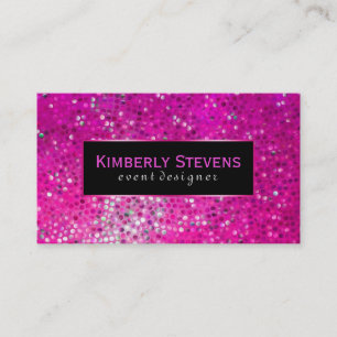 Modern svart och Rosa Glitter & Sparkles Visitkort