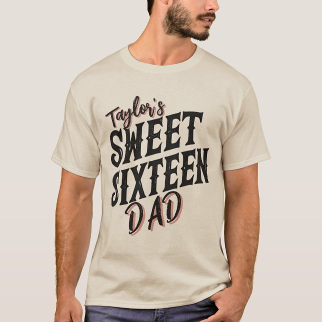 Modern svart och Rosa i sweet sixteen T Shirt (Framsida)