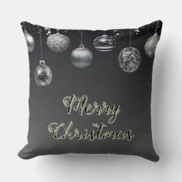 Modern, svart och stor Silver 20 x 20 tum Kudde