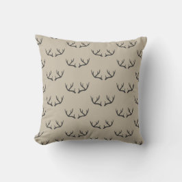Modern svart och taupe Antlers mönstrade Kudde