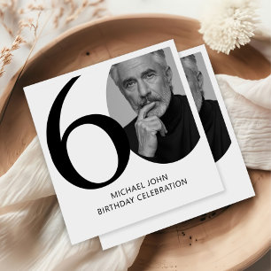 Modern svart och vit 60:e fotodag pappersservett