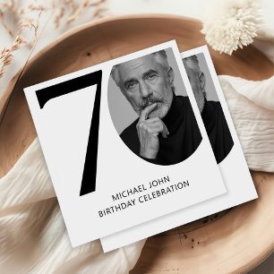 Modern svart och vit 70:e fotodag pappersservett