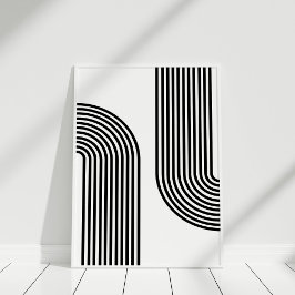 Modern svart och vit Abstrakt konst i mitten av år Poster