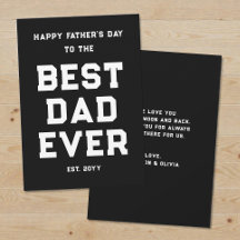 Modern Svart och Vit Bästa Pappa Någonsin Fars Dag