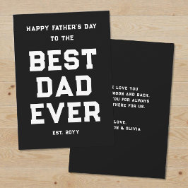 Modern Svart och Vit Bästa Pappa Någonsin Fars Dag Julkort
