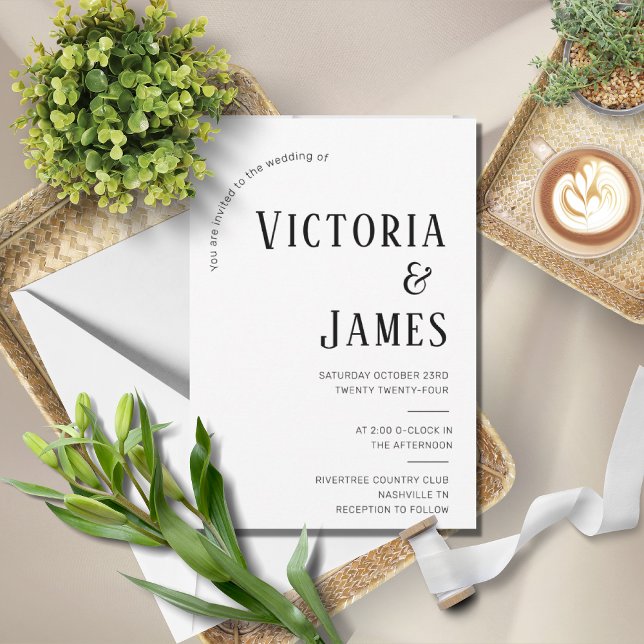 Modern svart och vit Bröllop Inbjudningar (Skapare uppladdad)