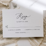 Modern svart och vit Bröllop OSA-kort OSA Kort<br><div class="desc">Det här anpassadet OSA kort är designat att samordna med vår Modern Calligraphy bröllop-samling och har ett modernt calligraphy-skriptteckensnitt parat med ett klassserif & sans-teckensnitt i svart och är perfekt för vilken säsong som helst. Matchande objekt är tillgängliga.</div>