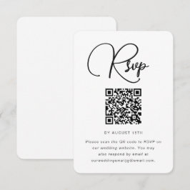 Modern svart och vit Bröllop OSA med QR-kod