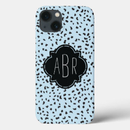 Modern svart och vit Dalmatisk Spots Monogrammed