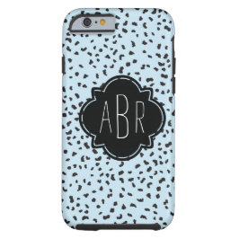 Modern svart och vit Dalmatisk Spots Monogrammed