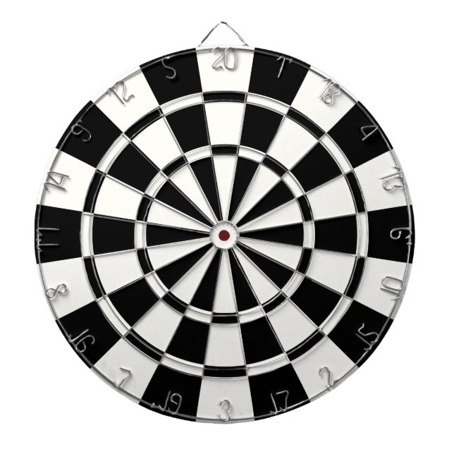 Modern svart och vit darttavla (Framsidan)