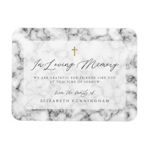 Modern svart och vit enkel Faux Kor Memorial Magnet
