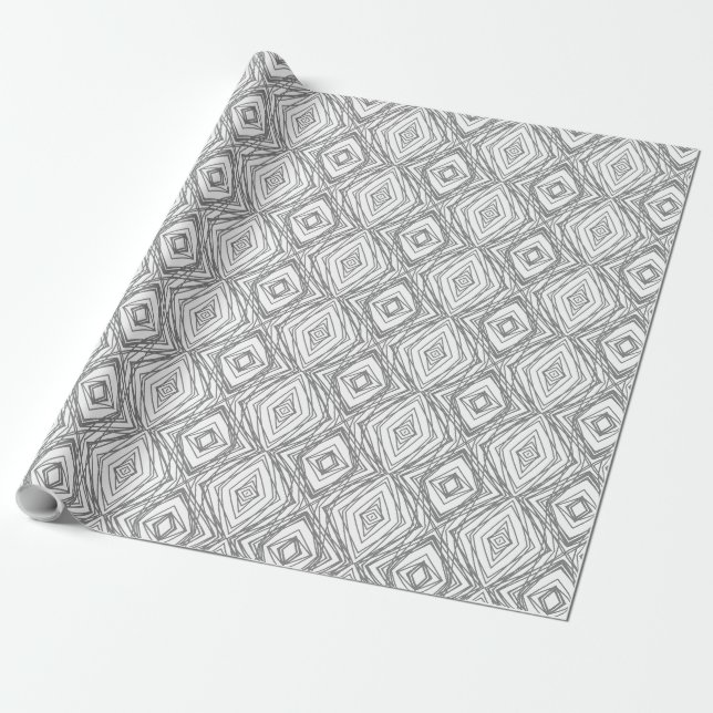 Modern svart och vit geometrisk diameter presentpapper (Utrullad)
