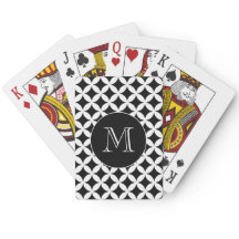 Modern svart och vit geometrisk Mönster-monogram