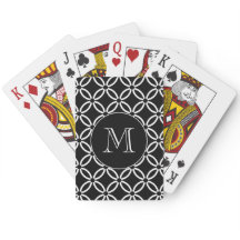 Modern svart och vit geometrisk Mönster-monogram