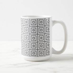 Modern svart och vit geometrisk ruta Mönster Kaffemugg