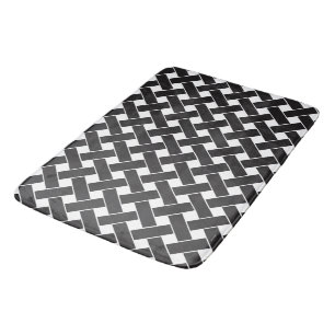Modern svart och vit geometrisk Weave Mönster Badrumsmatta