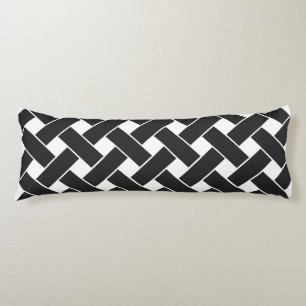 Modern svart och vit geometrisk Weave Mönster Kroppskudde