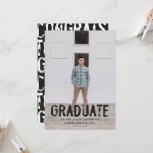 Modern svart och vit grungig fotograduation