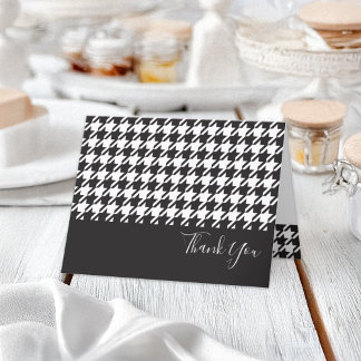 Modern svart och vit houndstooth-tack-kort tack kort