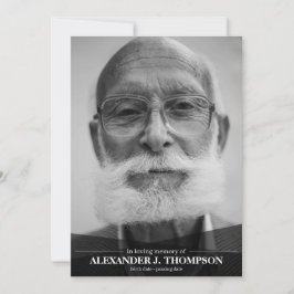 Modern svart och vit i flytande minne - begravning tack kort