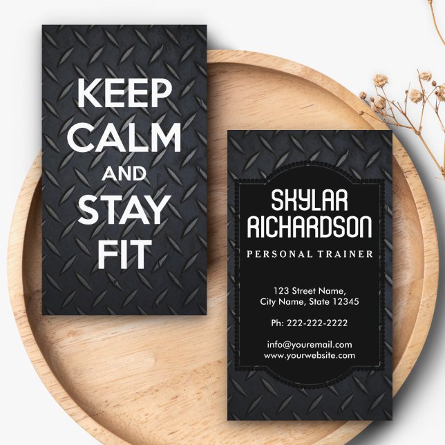 Modern svart och vit| Instruktör för gymnastik och Visitkort (Skapare uppladdad)