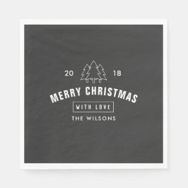 Modern svart och vit jul, Bord-dekoration Pappersservett