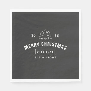 Modern svart och vit jul, Bord-dekoration Pappersservett