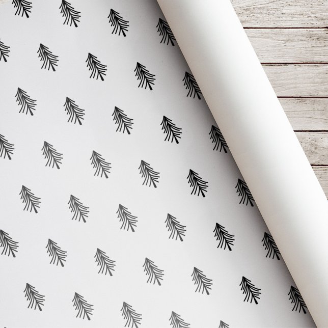 Modern Svart och Vit Julgran Presentpapper (Skapare uppladdad)