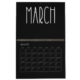 Modern svart och vit kalender