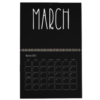 Modern svart och vit kalender