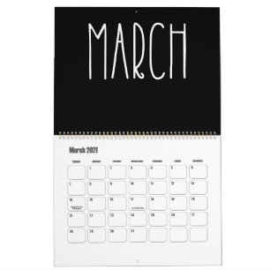 Modern svart och vit kalender