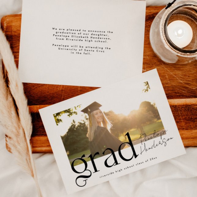 Modern svart och vit klass 2025 Studenten Meddelande (Skapare uppladdad)