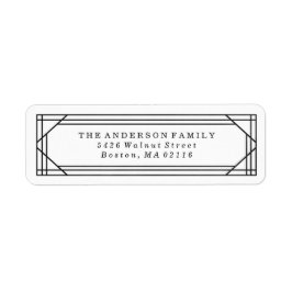 Modern svart och vit konst Deco | HELGDAG Returadress Etikett