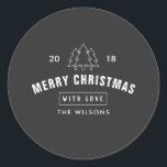 Modern svart och vit Logotyp jul Runt Klistermärke<br><div class="desc">Den moderna julklappen i svart och vit Logotyp, julklapp kan anpassas helt efter dina behov i kostym. © Gorjo Designs. Gade åt dig via Zazzle-plattformen. // Tittar för matchande artiklar? Annat papper från den uppsättning som finns tillgänglig i avsnittet "samlingar" i min butik. // Behöver du hjälp med att anpassa...</div>